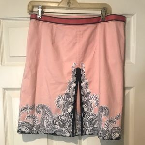 ETCETERA PINK/BLACK/WHITE PLEATED SKIRT S/10